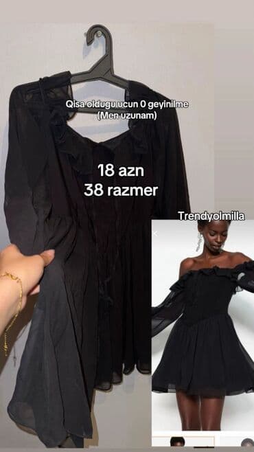 Hicab: Qadın geyimləri paketi - Qara şifon don – Trendyolmilla stili, yüngül — 1