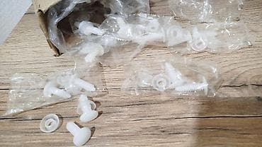 Крепежные изделия: Plastik pərçim/şaquli düymə bərkidicilər (ağ, 2 hissəli) Yüksək — 4