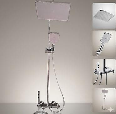 Duş sistemi – yağış duşu + əl duşu + termostatlı qarışdırıcı