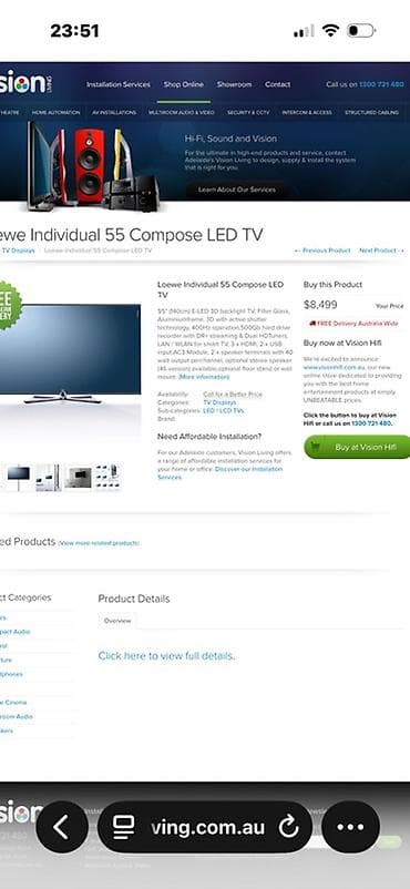 Компьютеры, ноутбуки и планшеты: Loewe Individual 55 Compose / Slim Frame LED TV - Ekran: 55" (140 — 1