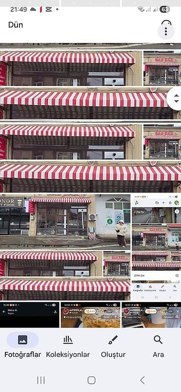Qırmızı-ağ zolaqlı tent/markiza - Tip: Mağaza vitrini və girişləri — 1