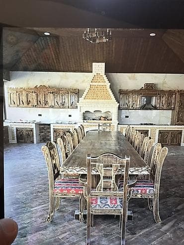 qabaq ustol: Mətbəx üçün, Açılmayan, Dördbucaq masa, 12 stul — 5