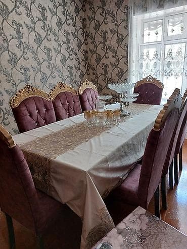 ucuz perde tül: Klassik üslubda yemək otağı dəsti - Masa: düzbucaqlı, geniş ölçülü — 1