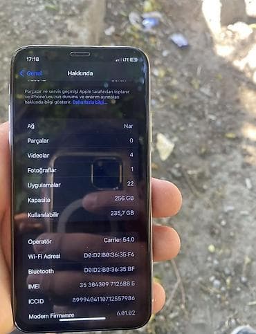 iphone 11 pro 128gb: IPhone X, 256 GB, Zəmanət, Face ID, Sənədlərlə — 4