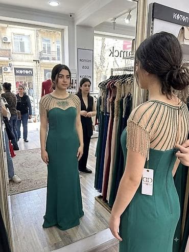 don: Zərif gecə/libas Metrolara çatdırılma pulsuzdur - Rəng: zümrüd yaşıl — 1