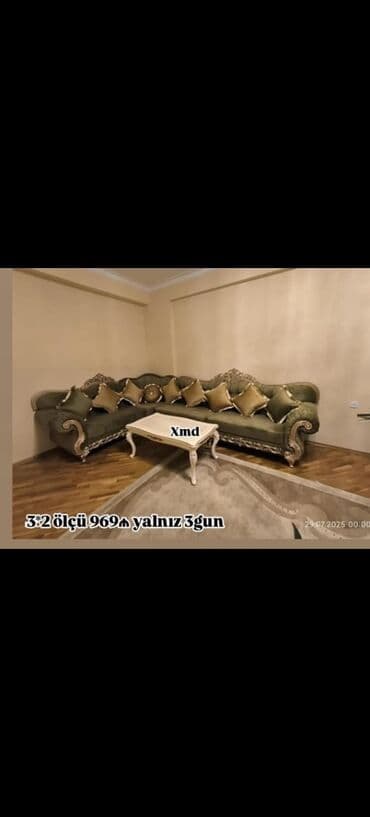 metbex divan desti: Künc divan, Açılmayan, Bazasız, Vеlur parça, Çatdırılma yoxdur — 3