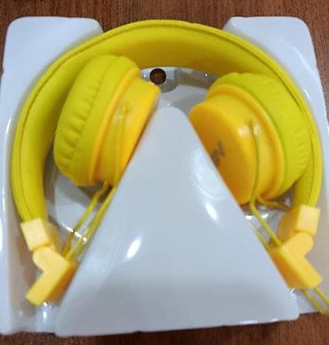 Parlaq sarı rəngdə simli qulaqlıq - Dizayn: Yüngül, qatlanan başlıq;