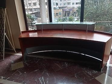 resepşn masasi: Resepsiyon/qarşılama masasının satışı - Dizayn: Yarımay formalı, ön — 2