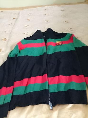 jordan jaket: Zipperli trikotaj cardigan/sviter - Rənglər: qara əsas fonda eninə — 2