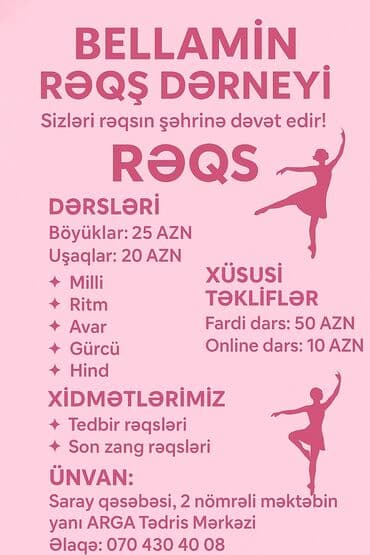 курсы парикмахера в баку: Bellamin Rəqs Dərnəyi – rəqsin şəhərinə dəvət! Dərslər: - Böyüklər — 1