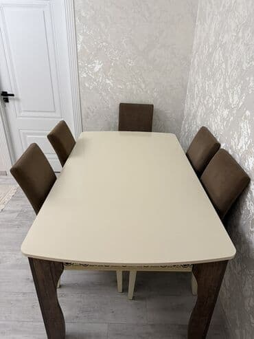 stol stul metbex: Qonaq otağı üçün, Açılmayan, Dördbucaq masa, 6 stul — 1