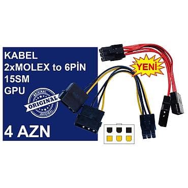 disk satisi: Kabellər "MOLEX/SATA to 4PİN/6PİN/8PİN Original" MƏHSULLAR TAM — 9