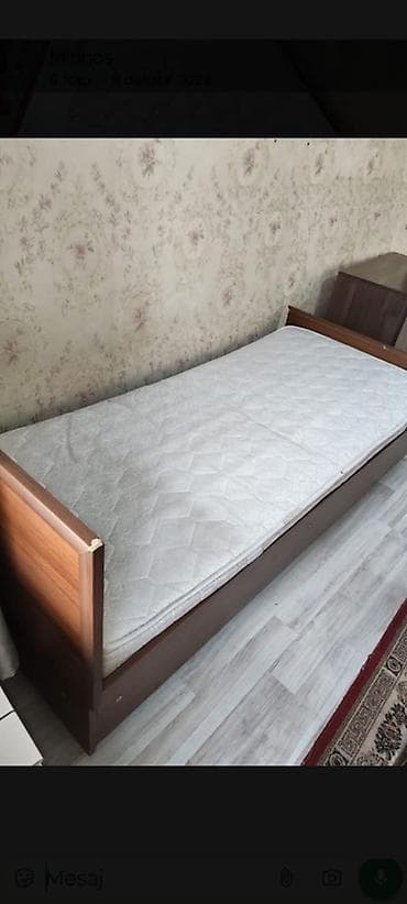 ucuz mebeller: İşlənmiş, Təknəfərlik çarpayı, Bazalı, Matras ilə, Siyirməsiz, Türkiyə — 1