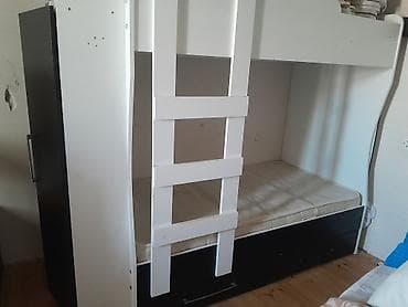 matras alti: Oğlan və qız üçün, İşlənmiş, Çarpayı, Matrassız, Siyirməli, MDF — 1