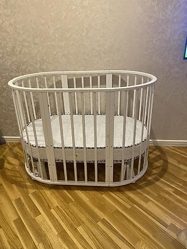 besik matrasi: Oğlan və qız üçün, Yumru, Beşik, Dəstsiz, Matras ilə, Yellənmə mexanizmsiz — 1