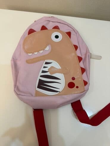 детские лосины для танцев: Uşaqlar üçün çəhrayı rəngdə, dinozavr formalı bel çantası. Üzərindəki — 2