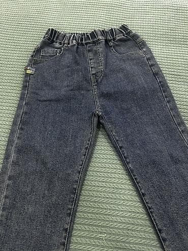 Cinslər və şalvarlar: Uşaq cins şalvarı - Rəng: tünd-boz/klassik yuyulmuş denim - Model — 1