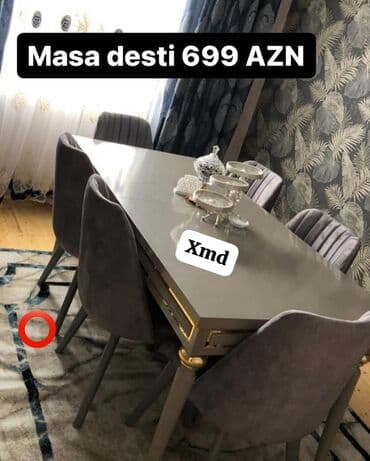 Lexus: Qonaq otağı üçün, Yeni, Açılmayan, Dördbucaq masa, 6 stul — 1