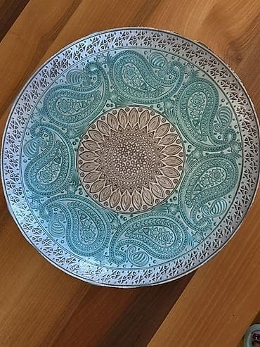 Dekorativ metal qab – şaxsey-vaxsey (paisley) naxışlı - Material — 5