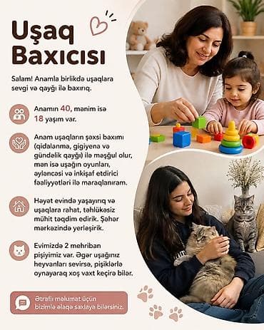 clash hesab satisi: Uşaq baxıcısı xidməti GENCE - Ana-bala komandasından sevgi və qayğı — 1