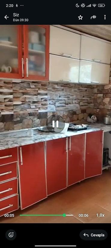 salon mebeli islenmis: Mətbəx mebeli dəsti - Üst və alt dolablar: Yuxarı hissədə krem — 1