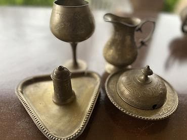 sürahi: Əl işı oyma naxışlı mis-pirinç (bronz tonlu) dekor dəsti - Klassik — 2