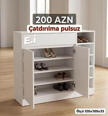 mini şkaf: Ağ rəngli ayaqqabılıq/dolab - Model: çoxsahəli ayaqqabı dolabı - — 1