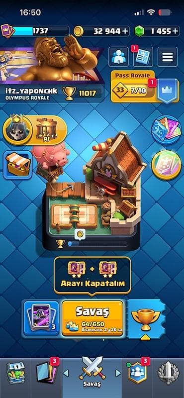 brawl stars 2: Clash Royale hesabı – yüksək səviyyəli və balanslı kolleksiya - Kral — 1