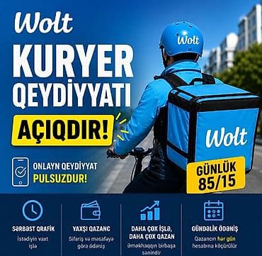 menecer işi: Sürücü-kuryer tələb olunur, Şəxsi nəqliyyat vasitəsi ilə, Gündəlik ödəniş, Təcrübəsiz — 2