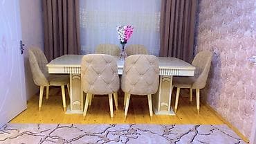 Qonaq otağı üçün, Açılmayan, Dördbucaq masa, 6 stul