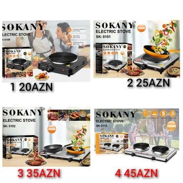 yemek isiden: Plitə Sokany, Elektrik, Stolüstü, 2 gözlü, Yeni — 1