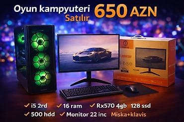 Мониторы: Oyun kompüteri – tam set Qiymət: 650 AZN Texniki xüsusiyyətlər: - — 1