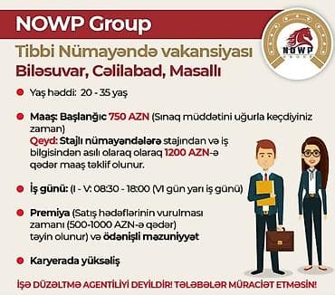 Satış meneceri tələb olunur, Aylıq ödəniş
