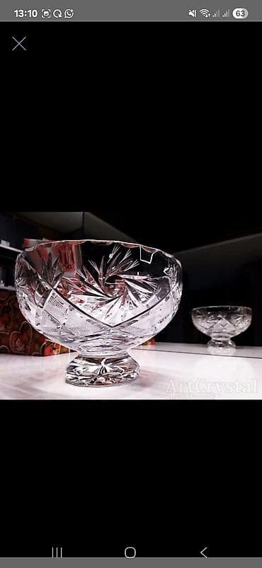 murebbe: Xrustal konfet murebbe sirniyyat qabi . Kənaqədi (kristal) ayaqlı qab — 5