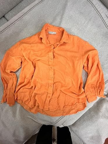 stradivarius: Stradivarius uzunqol köynək - Rəng: parlaq narıncı - Ölçü: S (EUR S / — 2