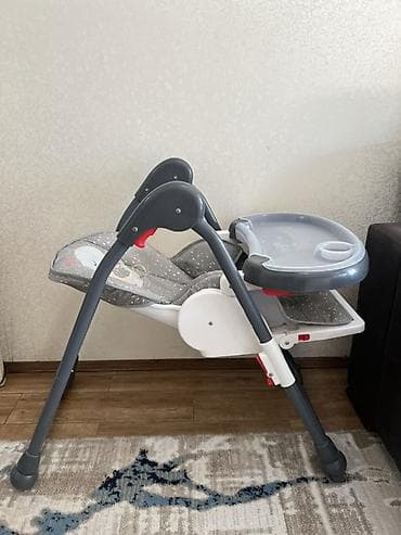 Yemək masaları, oturacaqları: Uşaq yemək stulu - Rəng: boz/ağ, dəniz mövzulu naxışlı yumşaq — 2