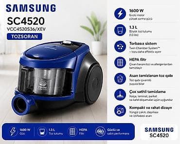 Samsung SC4520 (VCC4520S36/XEV) tozsoran - Güc: 1600 W – güclü motor