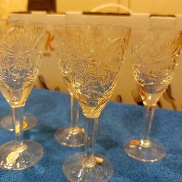 qab dest: Rümkalar, rəng - Ağ, Xrustal, 6 ədədli dəst — 3