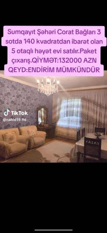 nerimanovda satilan evler: 5 otaqlı, 130 kv. m, Orta təmir — 6