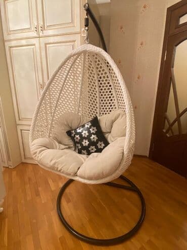 купить беседку на дачу: Стул-качели, Без зонтика, Плетеный — 1
