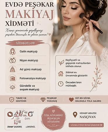 Evdə peşəkar makiyaj xidməti – Naxçıvan Xüsusi günləriniz üçün