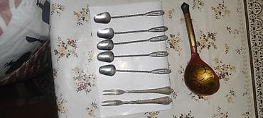 idmana aid resmler: Kolleksiya üçün dekorativ qaşıq və çəngəl dəsti - 6 ədəd suvenir — 3