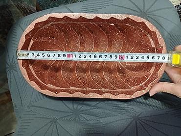 çuğun tava: Şirniyyət qəlibləri, rəng - Qızılı, Metal, Oval, 1 — 2