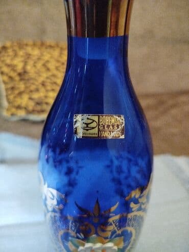 bogema qab: Qəhvə dəsti, rəng - Göy, Bohemia, 4 nəfərlik, Çexiya — 3