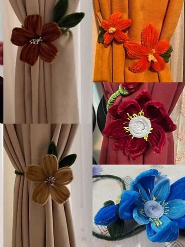 Məhsul: Pərdə üçün dekorativ bağlayıcı (çiçəkli) - Dizayn: Əl işi