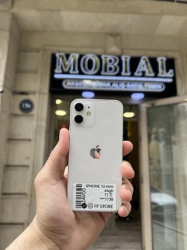 IPhone 12 mini, 64 GB, Ağ, Zəmanət, Simsiz şarj, Face ID