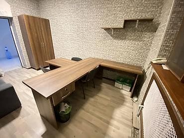 Ofis dəst mebeli: Ofis mebel dəsti – L formalı iş masası və aksesuarlar Sinə masası — 2