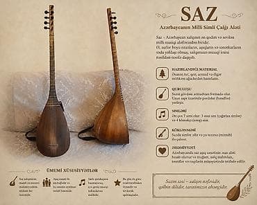 Saz – Azərbaycanın milli simli musiqi aləti Məhsulun təsviri: - — 1