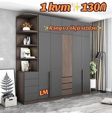 şişme yataq: Düz dolab, Yataq otağı üçün, Qarderob, Açılan, Korpuslu, 4 qapılı — 1
