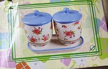 çay daşları: Porcelain ədviyyat/qənd dəsti - Material: keramika/porcelan - Set: 2 — 2
